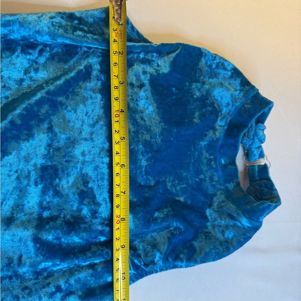 Blue Velvet One-piece Gymnastics Bodysuit Leotard, Girl’s Sz 4/5, Kid’s Clothing - Picture 8 of 10